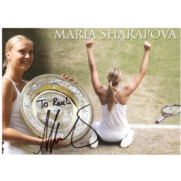 Maria Sharapova signed postcard