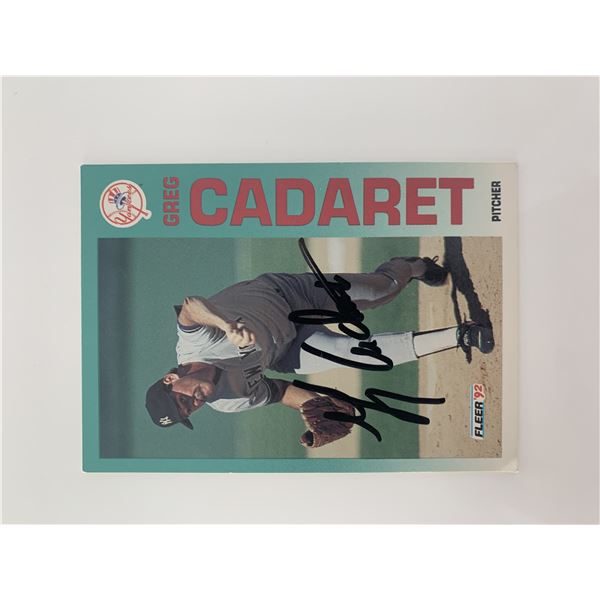 Greg Cadaret signed baseball card