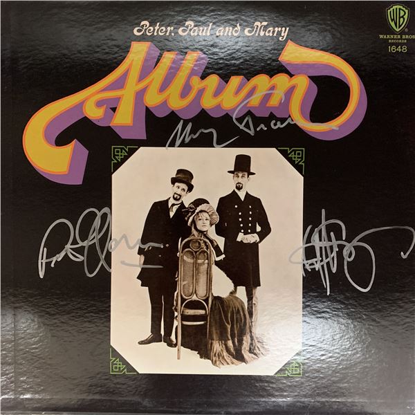 Peter, Paul and Mary signed album cover