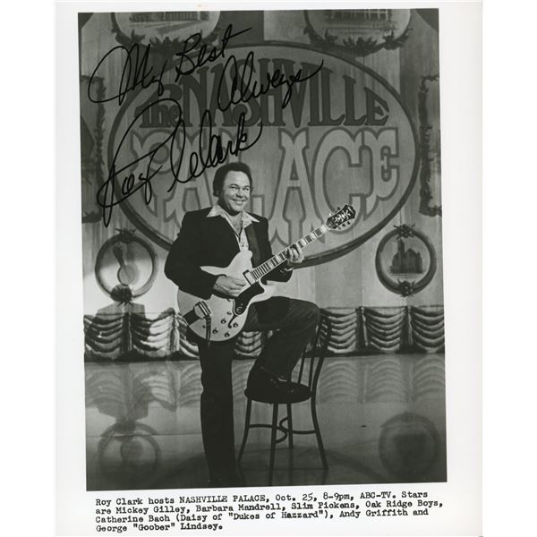 Roy Clark signed Nashville Palace photo