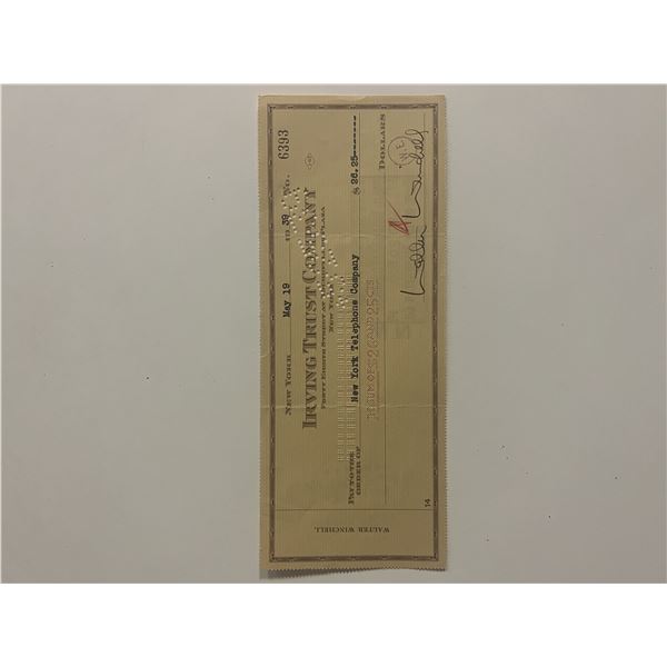 1939 Walter Winchell signed check
