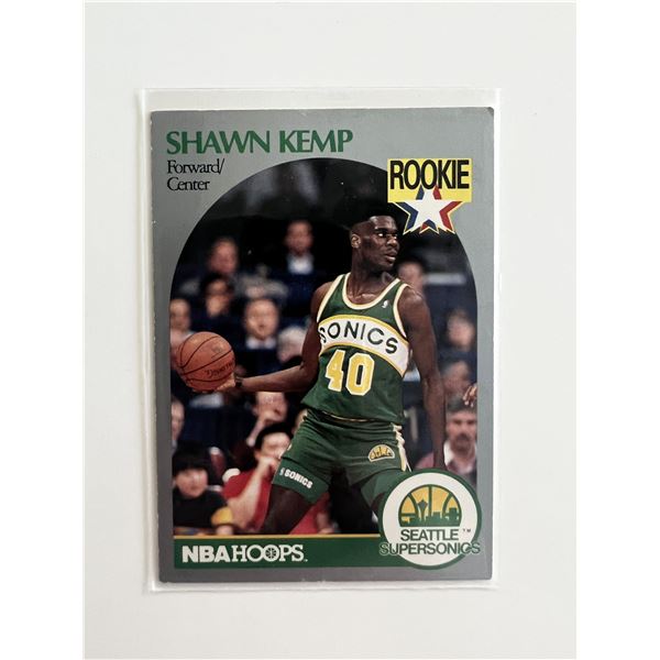 Seattle Supersonics Shawn Kemp 1990 NBA Hoops Rookie Card 279