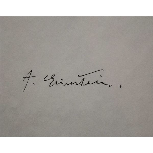 Albert Einstein signed slip