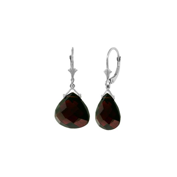 Genuine 17 ctw Garnet Earrings 14KT White Gold - REF-48R9P