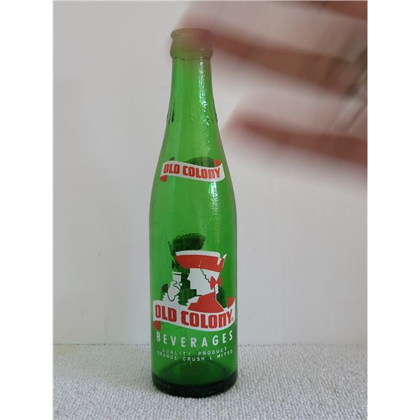 OLD COLONY (ORANGE CRUSH) GREEN GLASS BOTTLE
