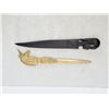 Image 1 : LOT OF 2 VINTAGE LETTER OPENERS (BRASS AND WOOD)