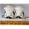 Image 2 : FRENCH SHEF SALT AND PEPPER SHAKER SET WITH UNDERPLATE