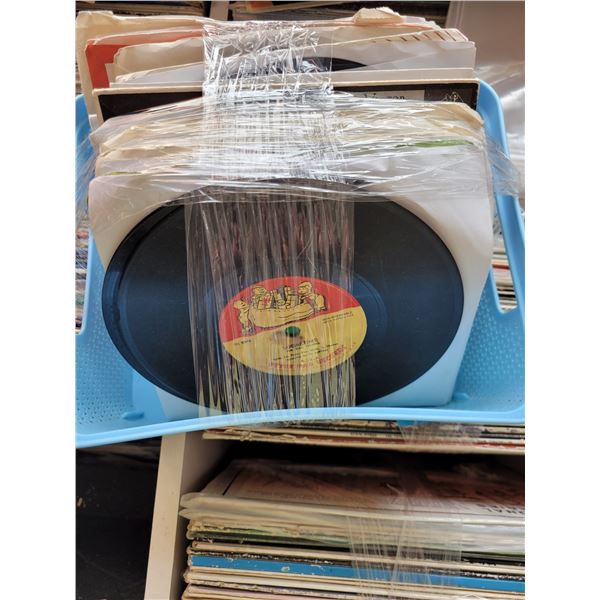 BLUE BIN FULL OF CHILDRENS 45 RECORDS