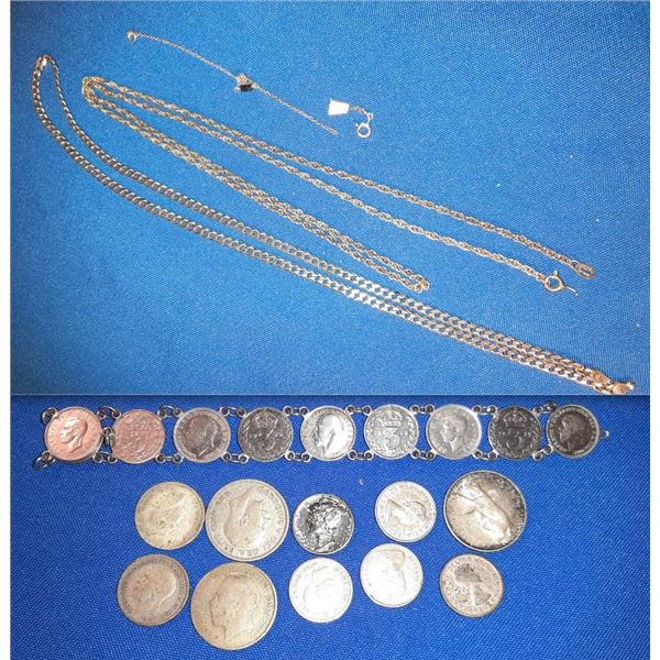 Silver Coins and Necklaces Cat A