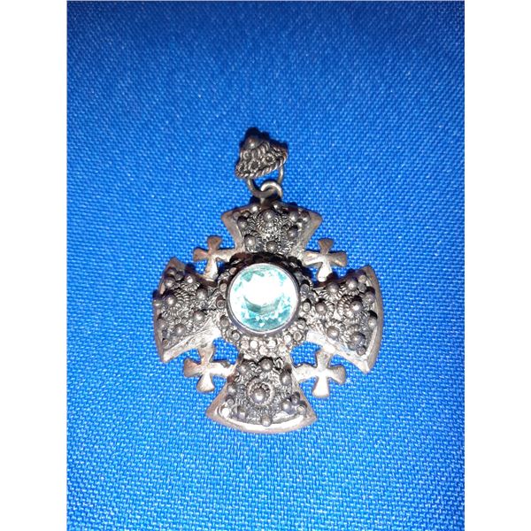 Vintage Sterling Pendant Cat A