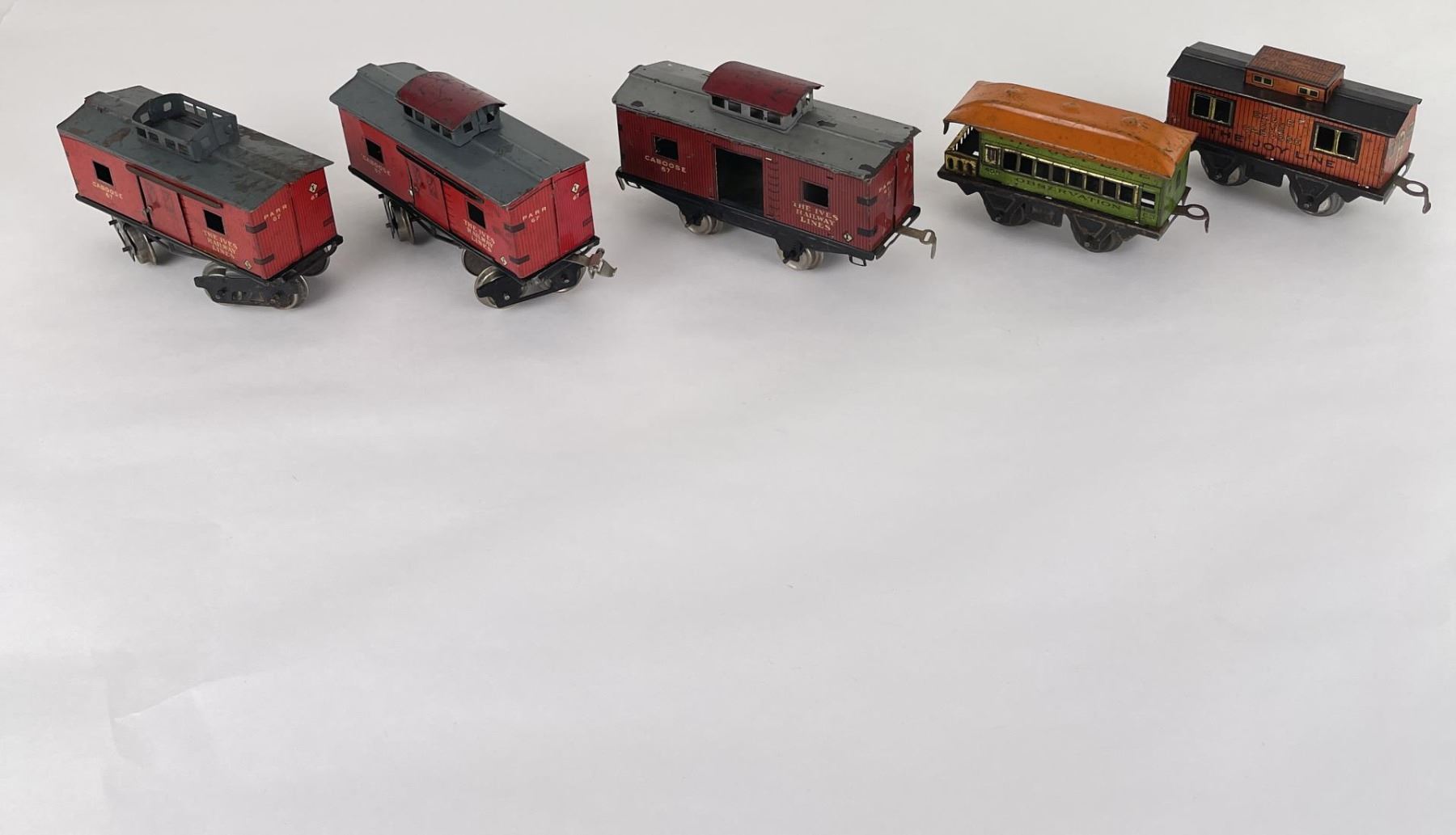 Antique Ives Railroad Train Cars