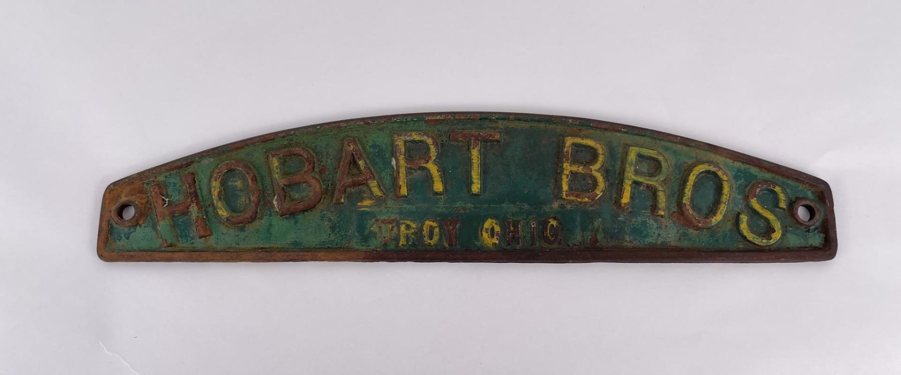 Hobart Bros Troy Ohio Cast Iron Equipment Sign