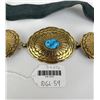 Image 7 : Navajo Brass and Turquoise Concho Belt
