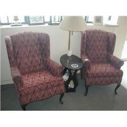 Wing Back Chairs - Lamp
