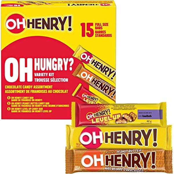 NEW CASE OF 15 OH HENRY! FULL SIZE CHOCOLATE BARS