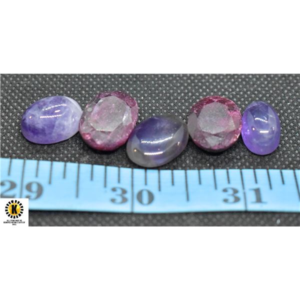 #82-GENUINE RUBY, AMETHYST  GEMSTONE 65CT