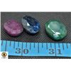 Image 1 : #75-GENUINE RUBY , SAPPHIRE,EMERALD GEMSTONE 67.45