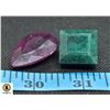 Image 1 : #52-GENUINE  EMERALD & RUBY GEMSTONE 107.30 CT