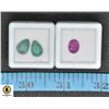 Image 1 : #174-GENUINE RED RUBY 2.50CT & EMERALD 5CT GEMSTON