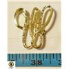 Image 1 : MEDIUM GOLD TONE "W" BROOCH