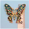 Image 1 : GOLD TONE BUTTERFLY BROOCH,