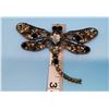 Image 1 : DRAGON FLY BROOCH, SILVER TONE