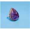 NATURAL AMETHYST TEAR DROP RING,