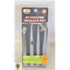 Image 1 : NEW SEALED 4 PIECE STAINLESS STEEL TWEEZER SET