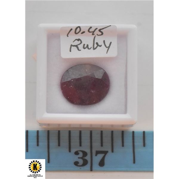 10.45 CT OVAL SHAPED RUBY COLOR ENHANCED