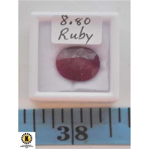 8.80 CT OVAL SHAPED RUBY COLOR ENHANCED