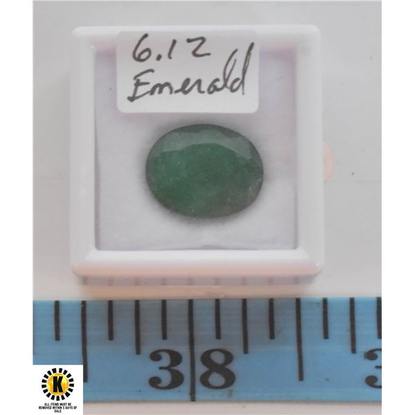 6.12 CT OVAL SHAPED EMERALD COLOR ENHANCED