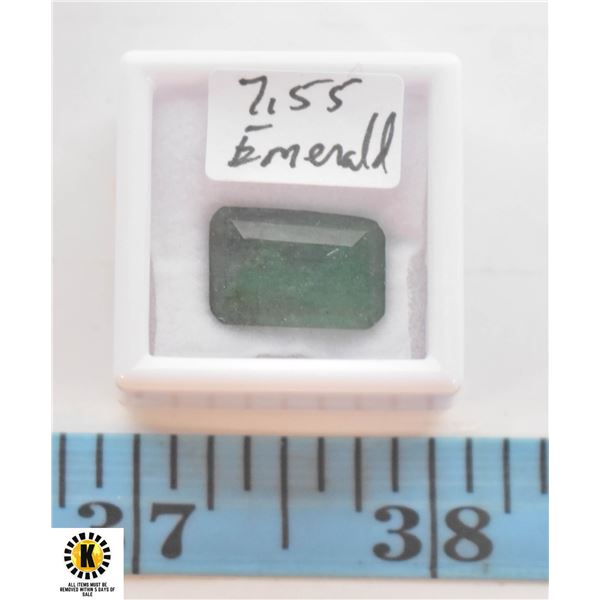 7.55 CT EMERALD CUT SHAPED EMERALD COLOR