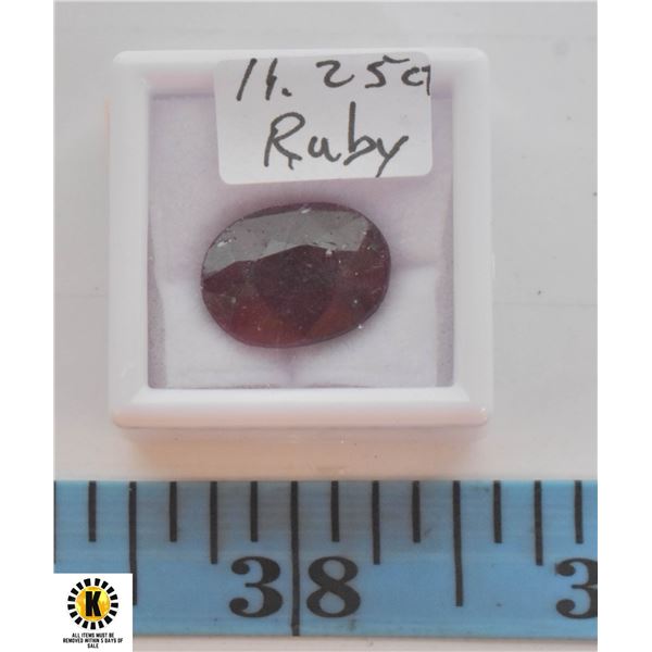 11.25 CT OVAL SHAPED RUBY COLOR ENHANCED