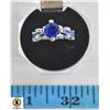 Image 1 : SAPPHIRE COLORED CENTER W/BLUE CHANNEL SET