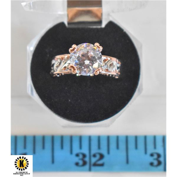 4CT. 2 TONE RING CZ