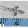 Image 1 : CROSS PENDANT WITH GRADUATED BLUE STONES