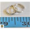 Image 1 : 1 PAIR STAMPED 925 10 MM EARRINGS WITH CLEAR