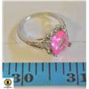 Image 1 : LADIES PINK RING WITH CLEAR STONE ACCENTS