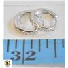 Image 1 : 1 PAIR STAMPED 925 8 MM EARRINGS WITH CLEAR