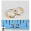 Image 1 : 1 PAIR STAMPED 925 10 MM EARRINGS WITH CLEAR