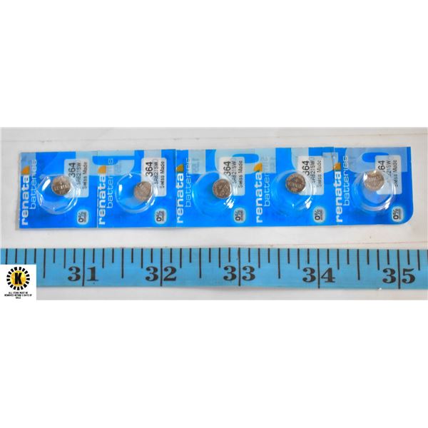 5 OF #364 RENATA BATTERIES EXP. 09/2025