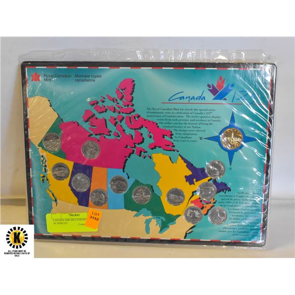 CANADA 2000 MILLENIUM COIN SET IN DISPLAY