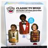 NEW 3 PC CLASSIC TV MUGS NORM(CHEERS), ISAAC (THE