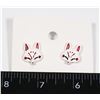 NEW WHITE FOX MASK STUD EARRINGS