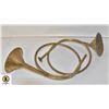 BRASS LOOPED HUNTING HORNS