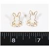 NEW BUNNY STUD EARRINGS FAUX PEARL ACCENT