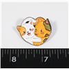 Image 1 : NEW HEART SHAPED CUDDLING CATS LAPEL PIN