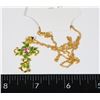 Image 1 : NEW GOLDTONE LEAF DESIGN CROSS WITH CHAIN.