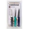 NEW FARBERWARE 3PC PARING KNIFE SET