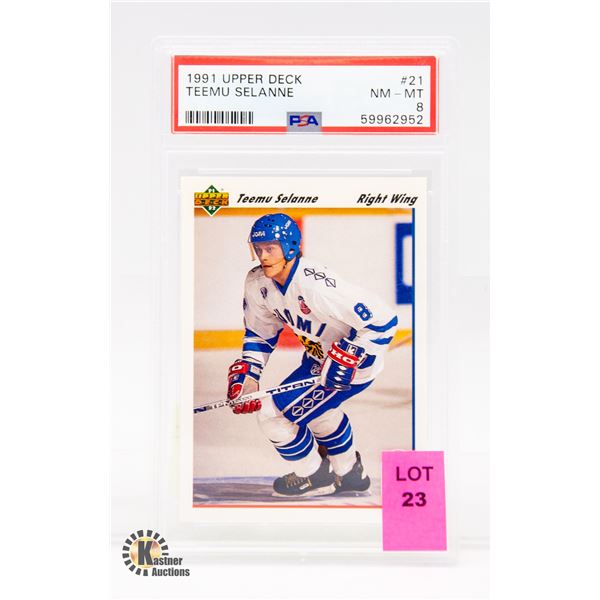 TEEMU SELANNE ROOKIE PSA 8